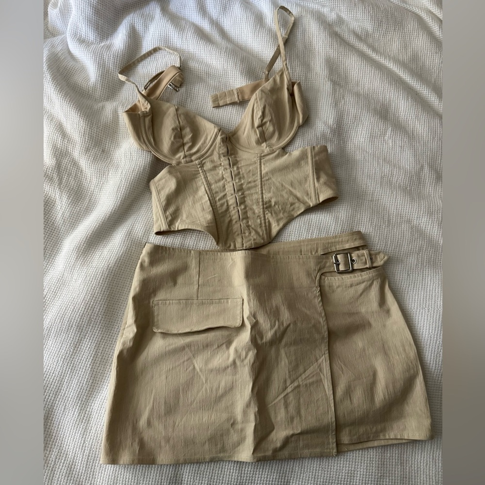 White Fox skirt and corset set